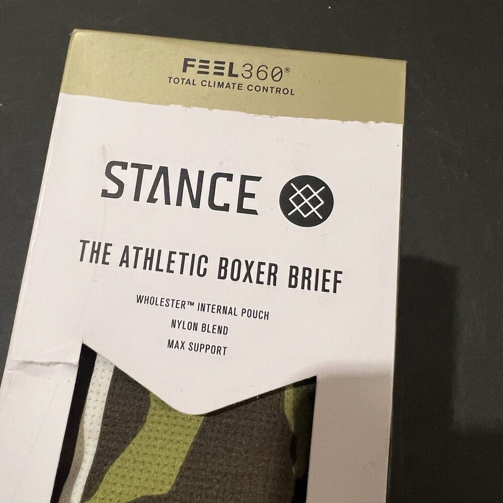 Stance FEEL 360 Boxers Mens Large Green Camo Athletic Boxer Max Support NIB - Picture 3 of 6